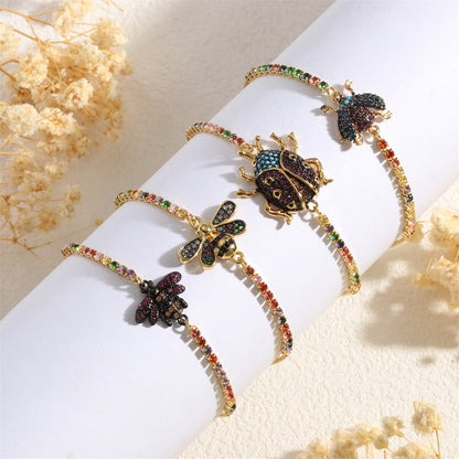 Copper Casual Simple Style Insect Zircon Bracelets