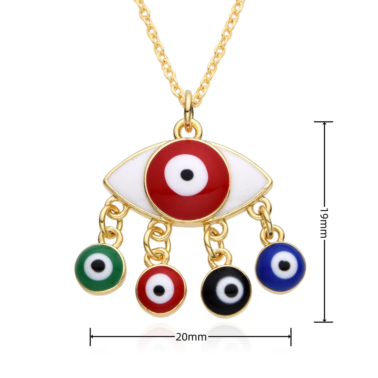 Copper Retro Classic Style Eye Plating Inlay Zircon Pendant Necklace