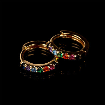 Fashion Geometric Diamond Copper Artificial Gemstones Earrings