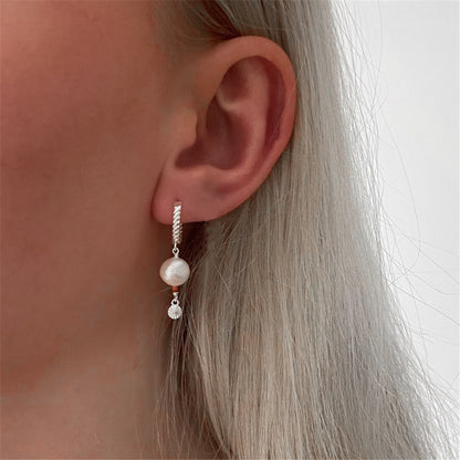 1 Pair Elegant Snowflake Plating Sterling Silver Drop Earrings