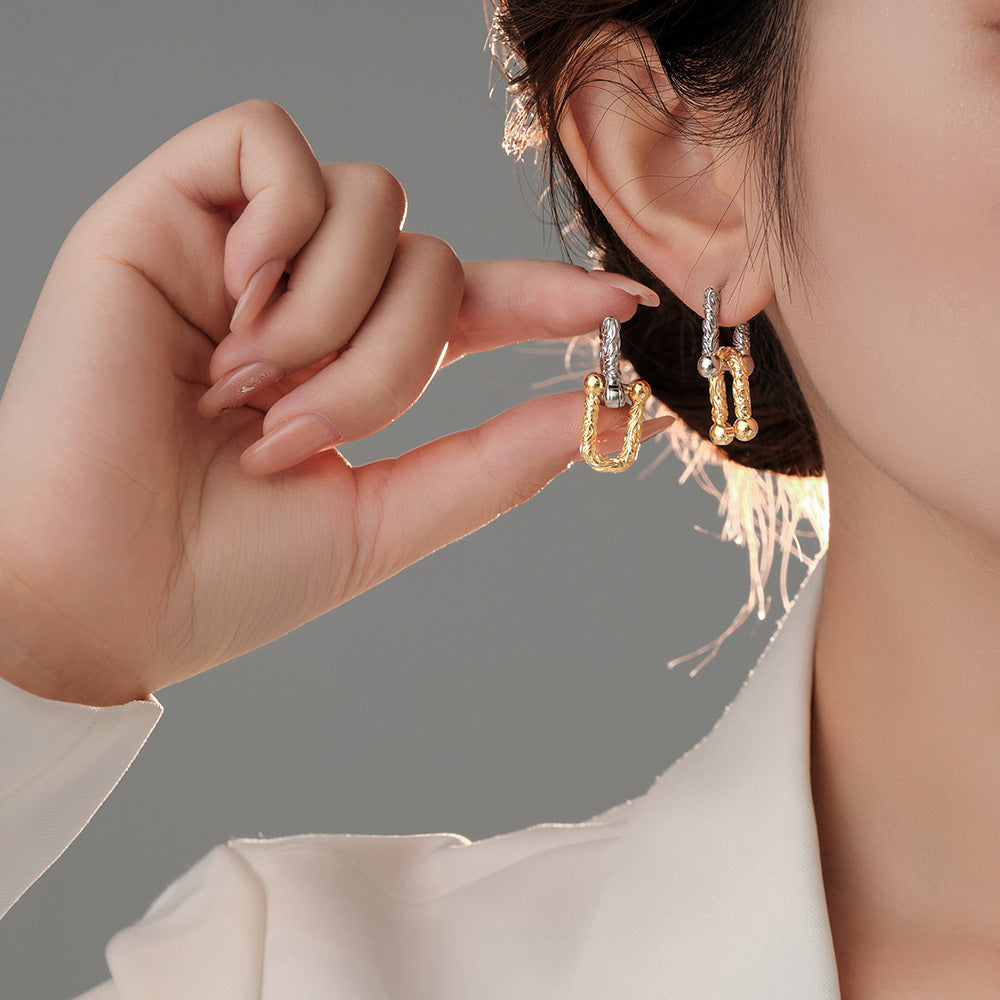 1 Pair Fashion Color Block Copper Plating Drop Earrings