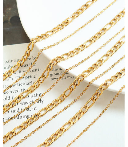 Fashion Solid Color Titanium Steel Plating Layered Necklaces 1 Piece