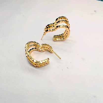 1 Pair Simple Style Heart Shape Plating Metal Ear Studs