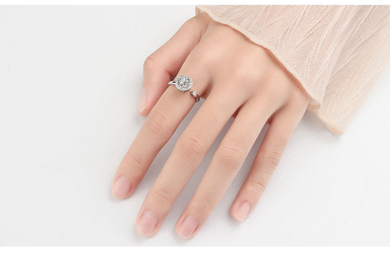 Simple Rotatable To Relieve Anti-anxiety Stress Copper Zircon Opening Ring Female