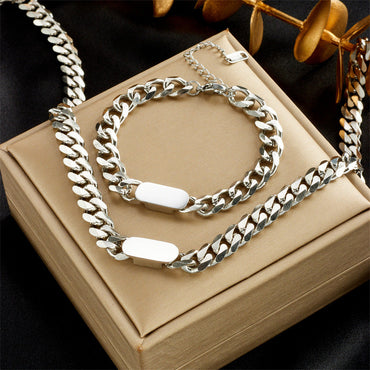 Unisex Chain Titanium Steel Electroplating Jewelry Sets