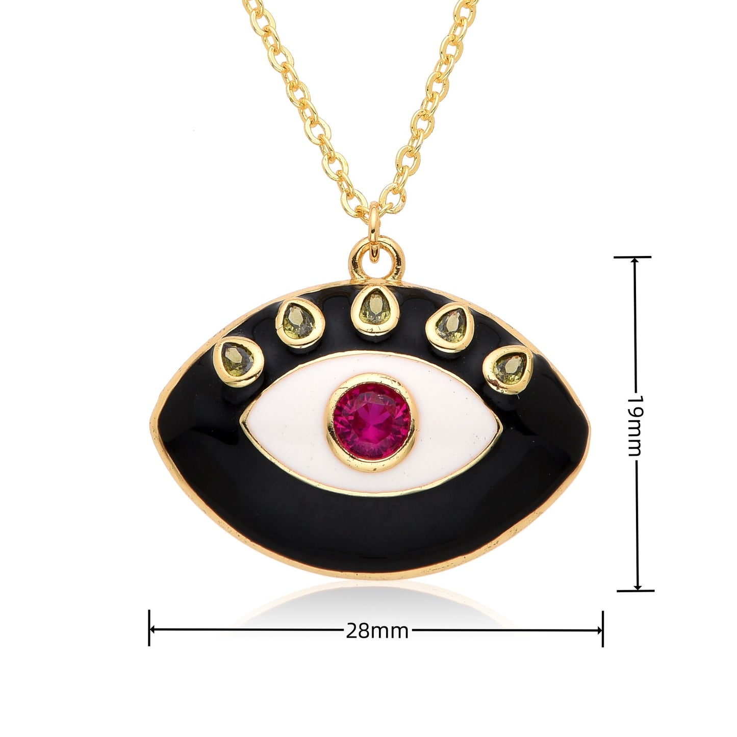 Copper Retro Classic Style Eye Plating Inlay Zircon Pendant Necklace