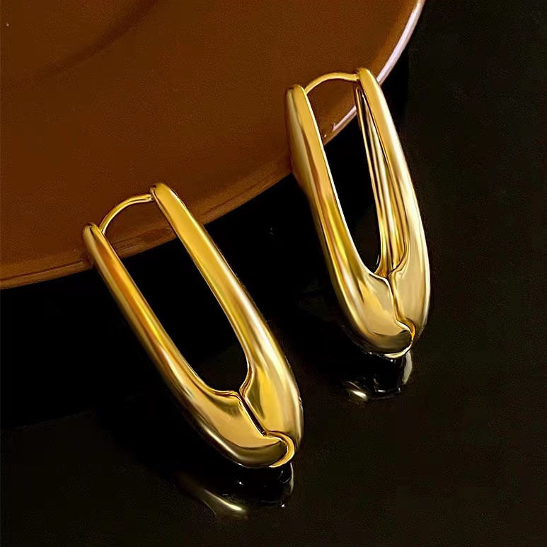 1 Pair Vintage Style Simple Style Solid Color Plating Copper 18k Gold Plated Hoop Earrings