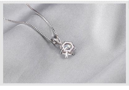 Wholesale Fashion Geometric Sterling Silver Moissanite Pendant Necklace