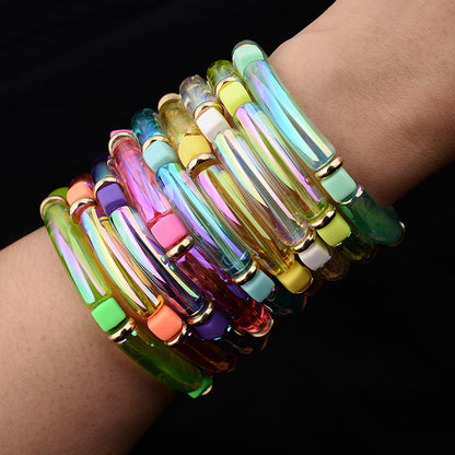 1 Piece Novelty Colorful Arylic Plating Women's Bangle