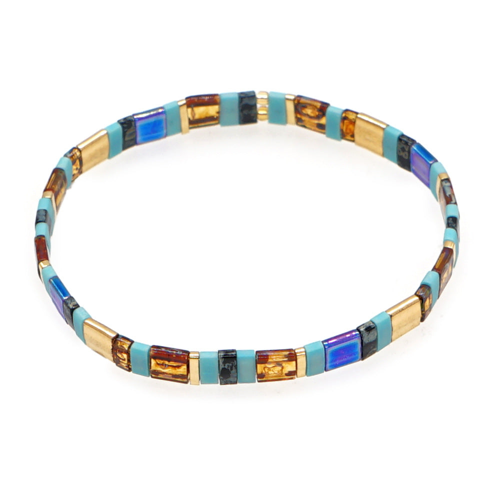 New Year Egyptian Style Retro Tila Beads Hand-beaded Stacked Belt Small Bracelet