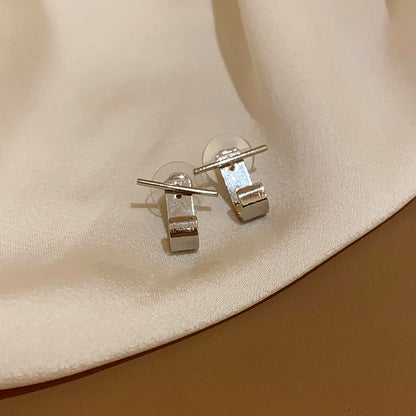 1 Pair Simple Style Geometric Plating Alloy Ear Studs