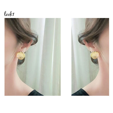 1 Pair Simple Style Shell Copper Earrings