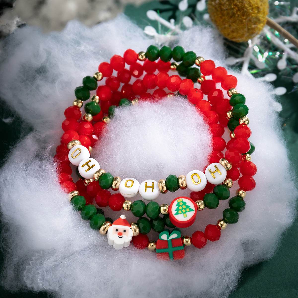 Cute Streetwear Letter Snowflake Soft Clay Christmas Women's Bracelets