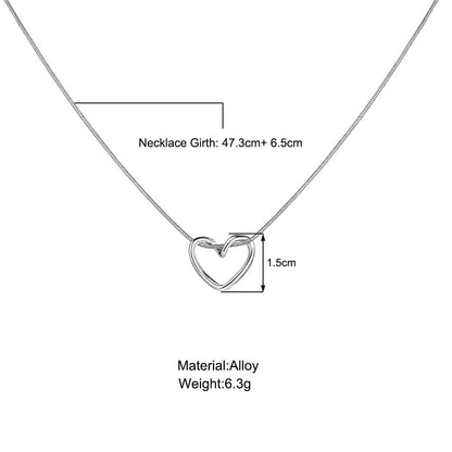 Fashion Heart Shape Alloy Plating Women's Necklace 1 Piece