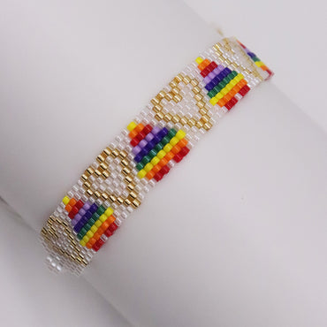 Bohemian Heart Shape Glass Knitting Women's Bracelets 1 Piece