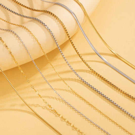 Minimalist Stainless Steel Electroplating Necklaces