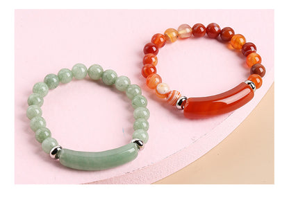 Simple Style Geometric Stainless Steel Natural Stone Polishing Bracelets