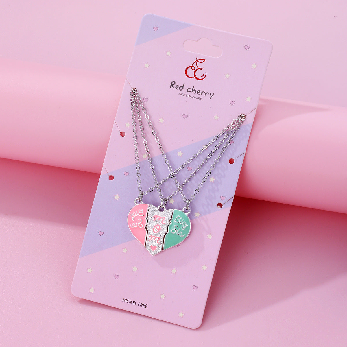 Cartoon Style Heart Shape Alloy Enamel Plating Mother's Day Mother&daughter Mother&son Pendant Necklace