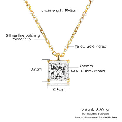 Fashion Heart Shape Copper Inlay Zircon Pendant Necklace 1 Piece