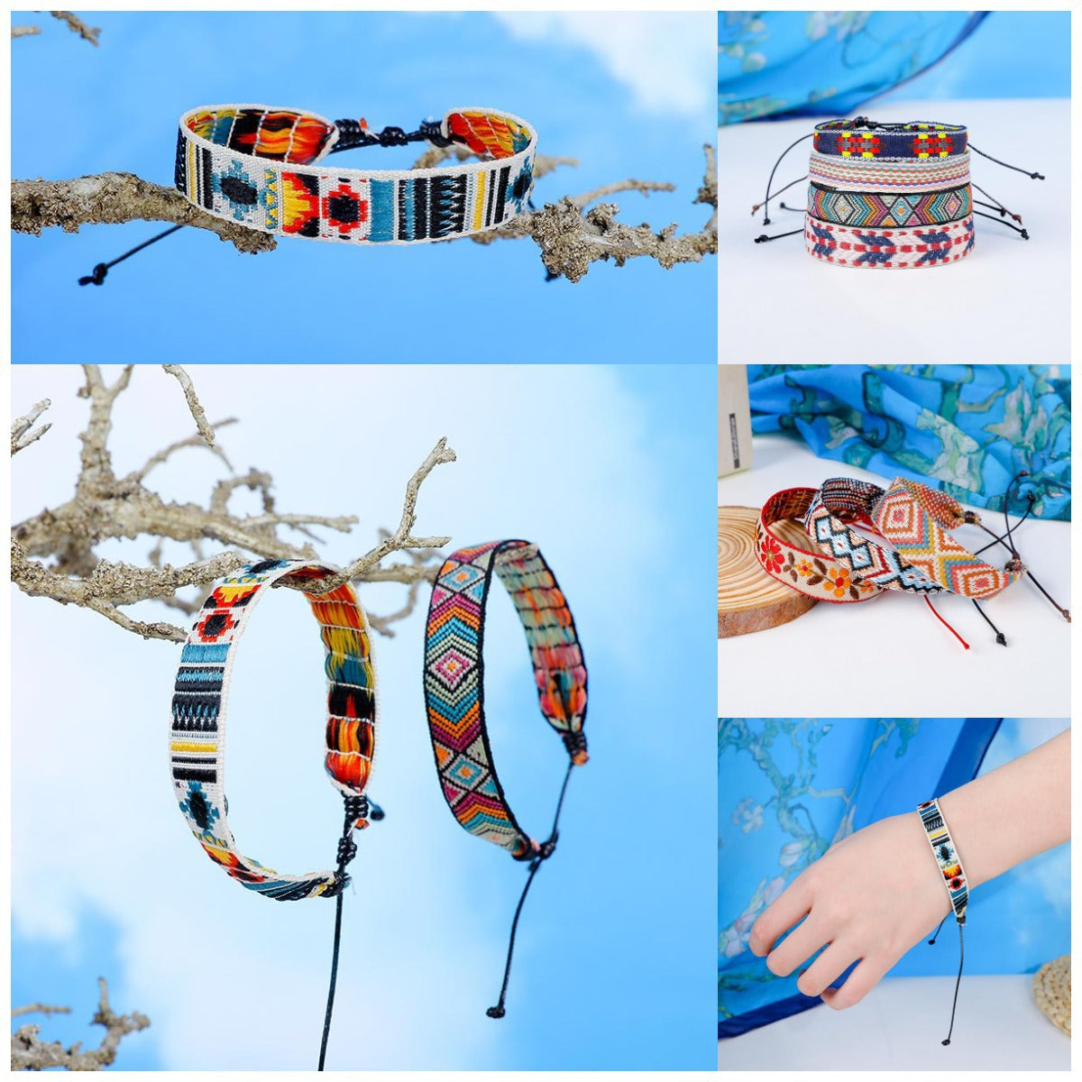 Ethnic Style Geometric Cloth Wholesale Drawstring Bracelets