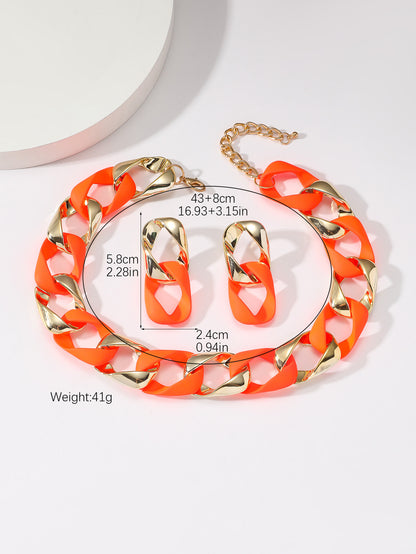 Simple Style Color Block Resin Plating Women's Necklace