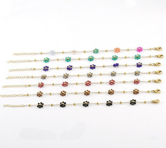 Wholesale Lady Flower Stainless Steel Titanium Steel Plating Bracelets Necklace