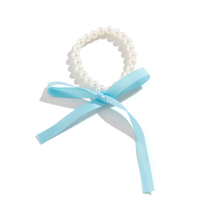 Retro Bow Knot Imitation Pearl Flannel Beaded Women's Bracelets Necklace