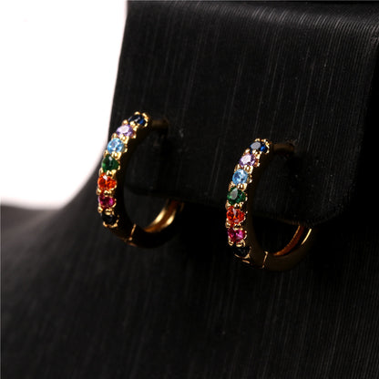 Fashion Geometric Diamond Copper Artificial Gemstones Earrings