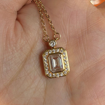 Copper Simple Style Shiny Inlay Rectangle Perfume Bottle Zircon Pendant Necklace