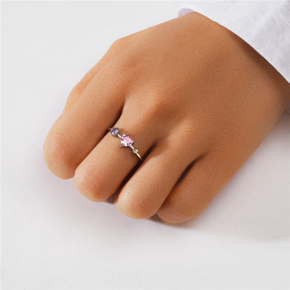 Sterling Silver Simple Style Geometric Plating Inlay Zircon Open Rings