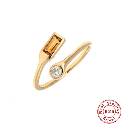 Fashion Geometric Copper Plating Zircon Open Ring 1 Piece