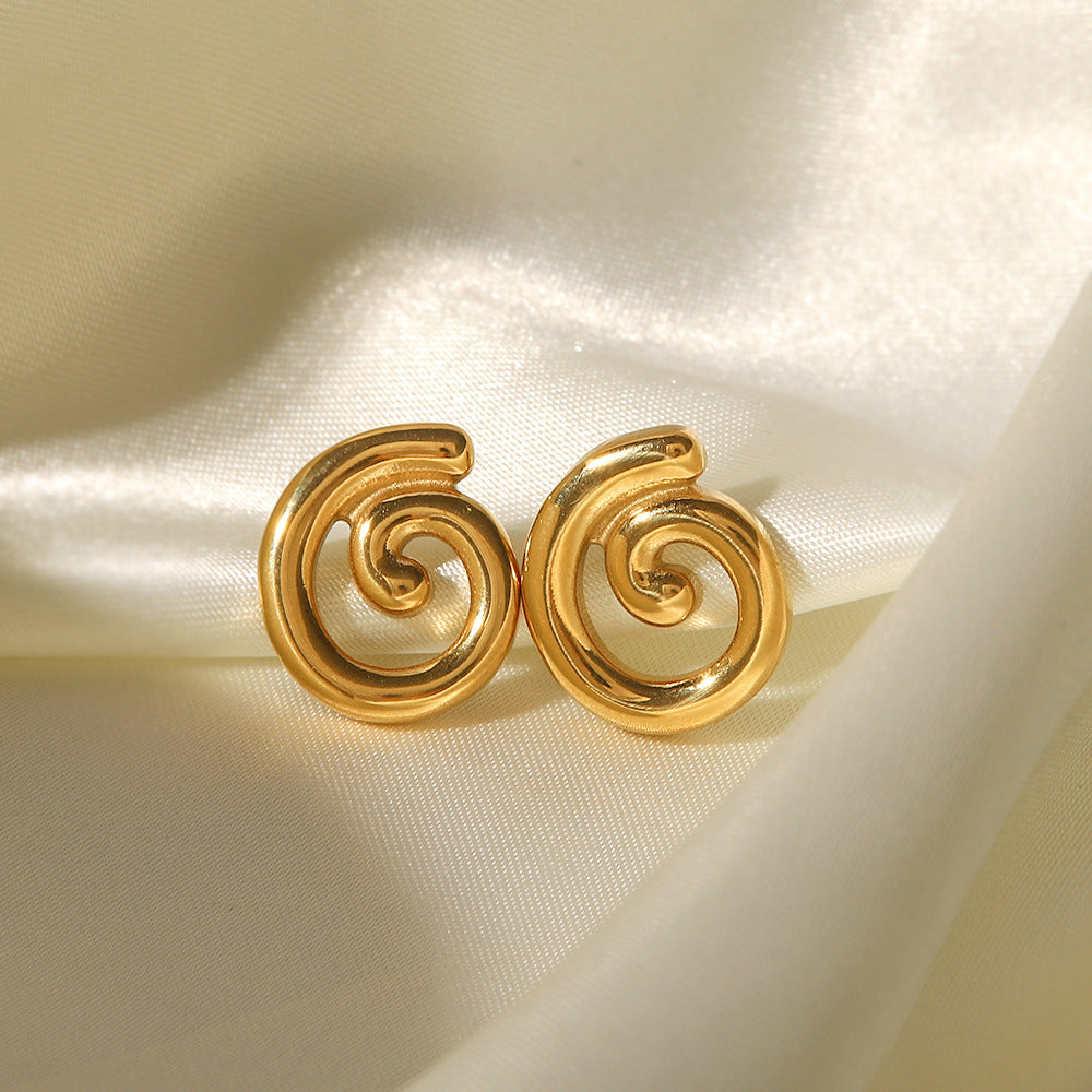 1 Pair Fashion Geometric Gold Plated Stainless Steel Gold Plated Ear Studs