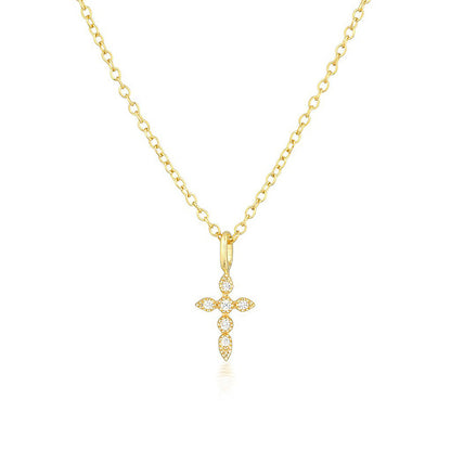 Sterling Silver Copper Elegant Cross Plating Pendant Necklace