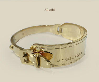 Fashion Geometric Titanium Steel Plating Bangle