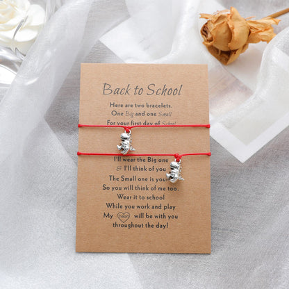 New Small Dinosaur Card Bracelet Personality Parent-child Gift Wax Thread Woven Bracelet