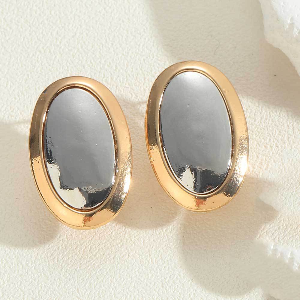 Cross-border hot cold scenery alloy earrings copper plated 14k real gold light luxury versatile earrings earrings earrings wholesale women