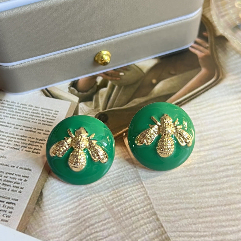 1 Pair Vintage Style Bee Plating Zinc Alloy Ear Studs