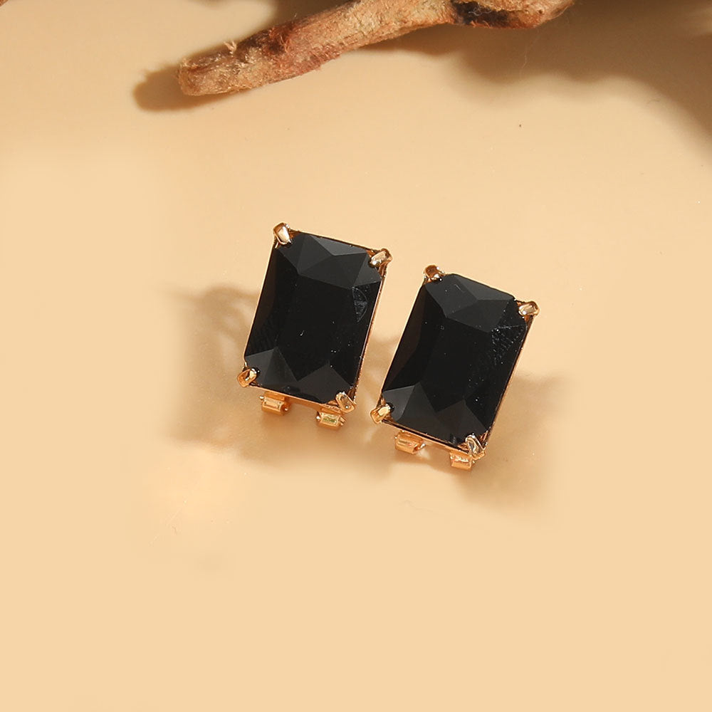 European and American new temperament trendy square crystal zircon earrings nipples niche fashion personality exquisite earrings jewelry wholesale