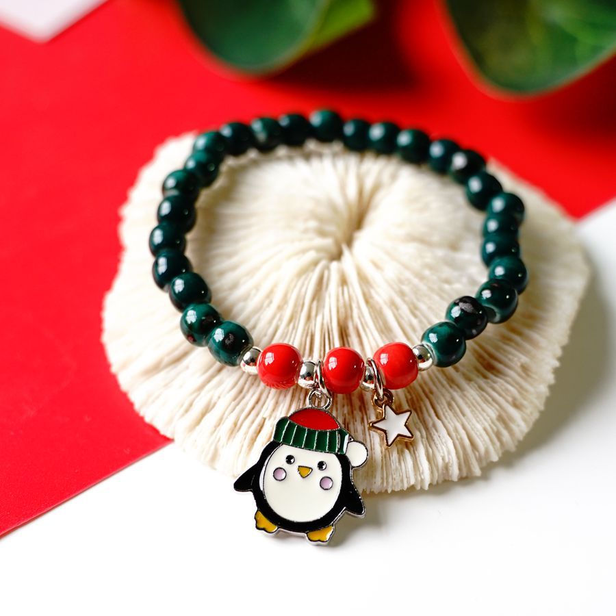 Fashion Santa Claus Bell Alloy Beaded Women's Bracelets 1 Piece