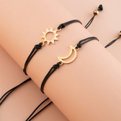 Casual Streetwear Sun Moon Alloy Rope Unisex Bracelets