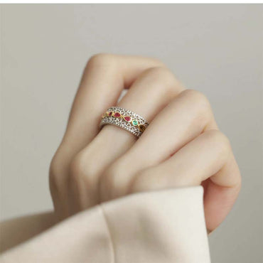 Classic Style Oval Brass Plating White Gold Plated Open Rings