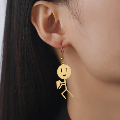 1 Pair Funny Cartoon Plating Stainless Steel Drop Earrings