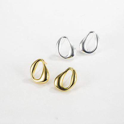 1 Pair Korean Style Geometric Plating Sterling Silver Earrings