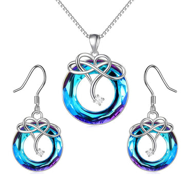 Sterling Silver Elegant Geometric Circle Heart Shape Plating Pendant Necklace