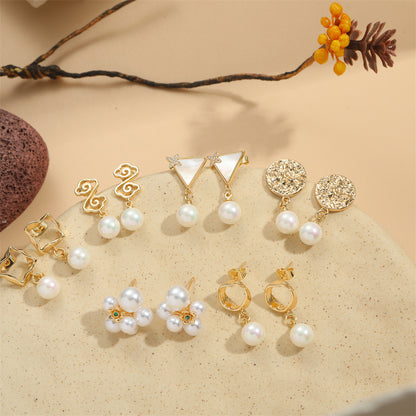 Cross-border hot sale simple and versatile personality vintage earrings jewelry women's triangle design sense trend earrings wholesale