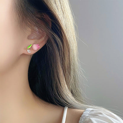 1 Pair Simple Style Flower Alloy Ear Studs