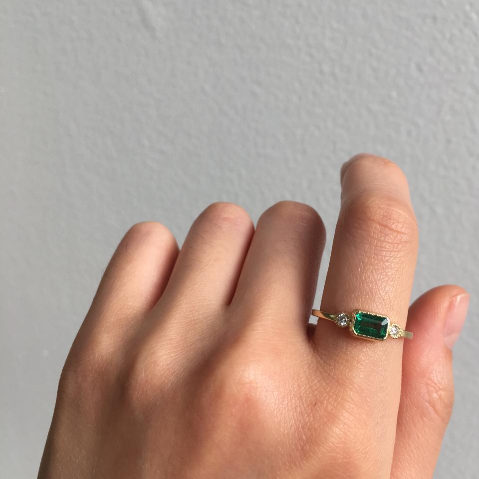 Retro Classic Green Zircon Copper Ring Wholesale Gooddiy