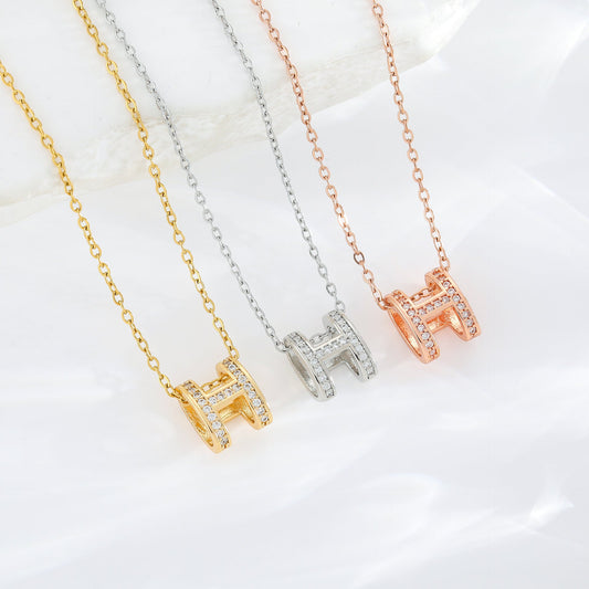 Moderate Luxury Letter Text Number Titanium Steel 18K Gold Plated Necklaces