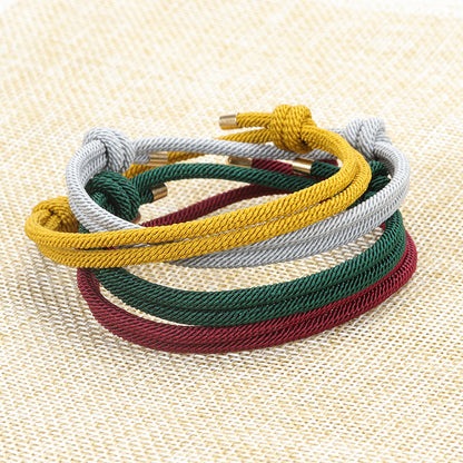 1 Piece Simple Style Solid Color Rope Knitting Unisex Bracelets