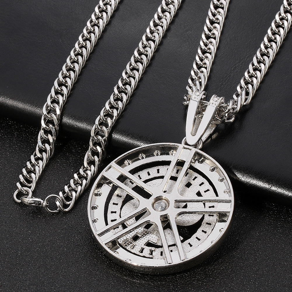 Simple Style Dollars Alloy Plating Hollow Out Inlay Rhinestones Unisex Pendant Necklace 1 Piece